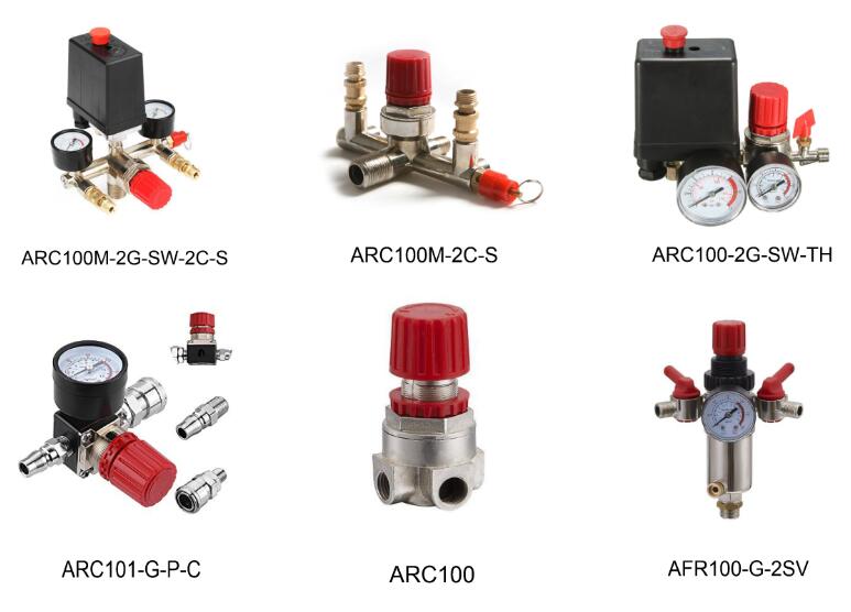 Air compressor pressure regulator control switch valve