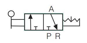 3H Pneumatic hand lever valve symbol