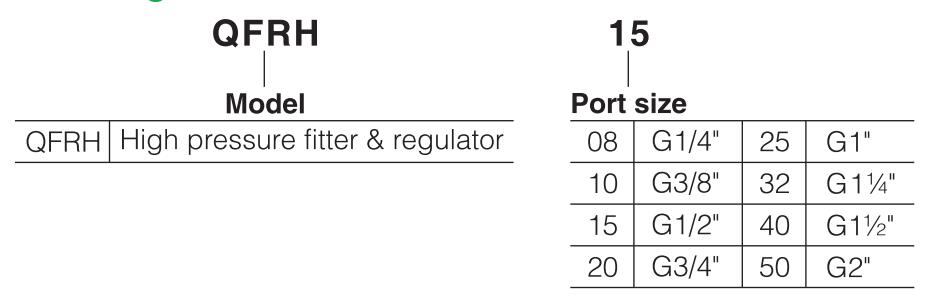 QFRH Series High Pressure Air Filter Regulator Order Code