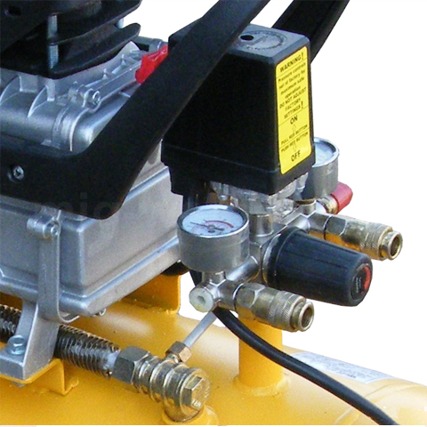 Compressor- Regulator-two-port-with-pressure-switch-gauge-show